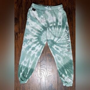 Maui and Sons Green & White Tie-Dye Joggers